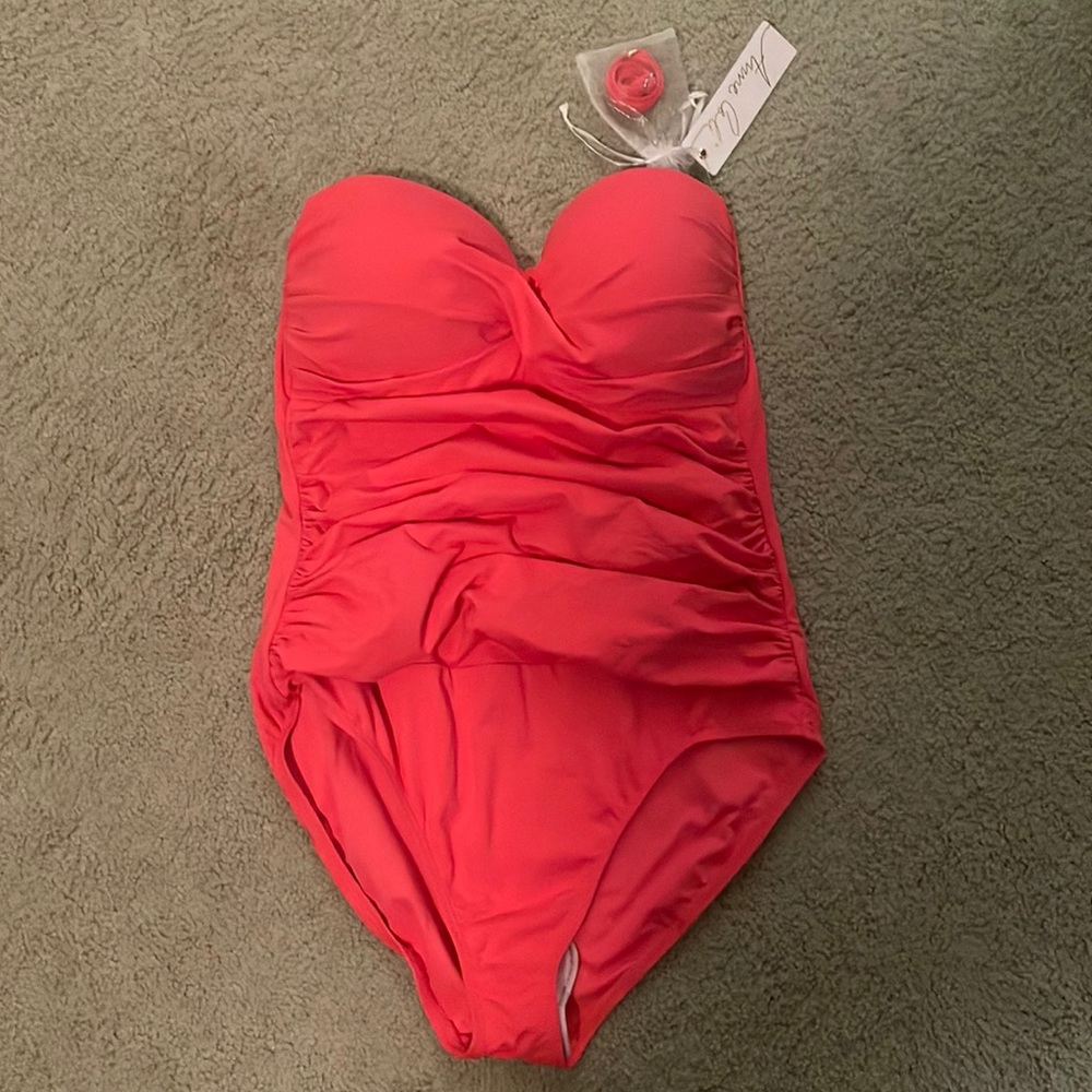 NWT size 12 pink Anne Cole one piece.